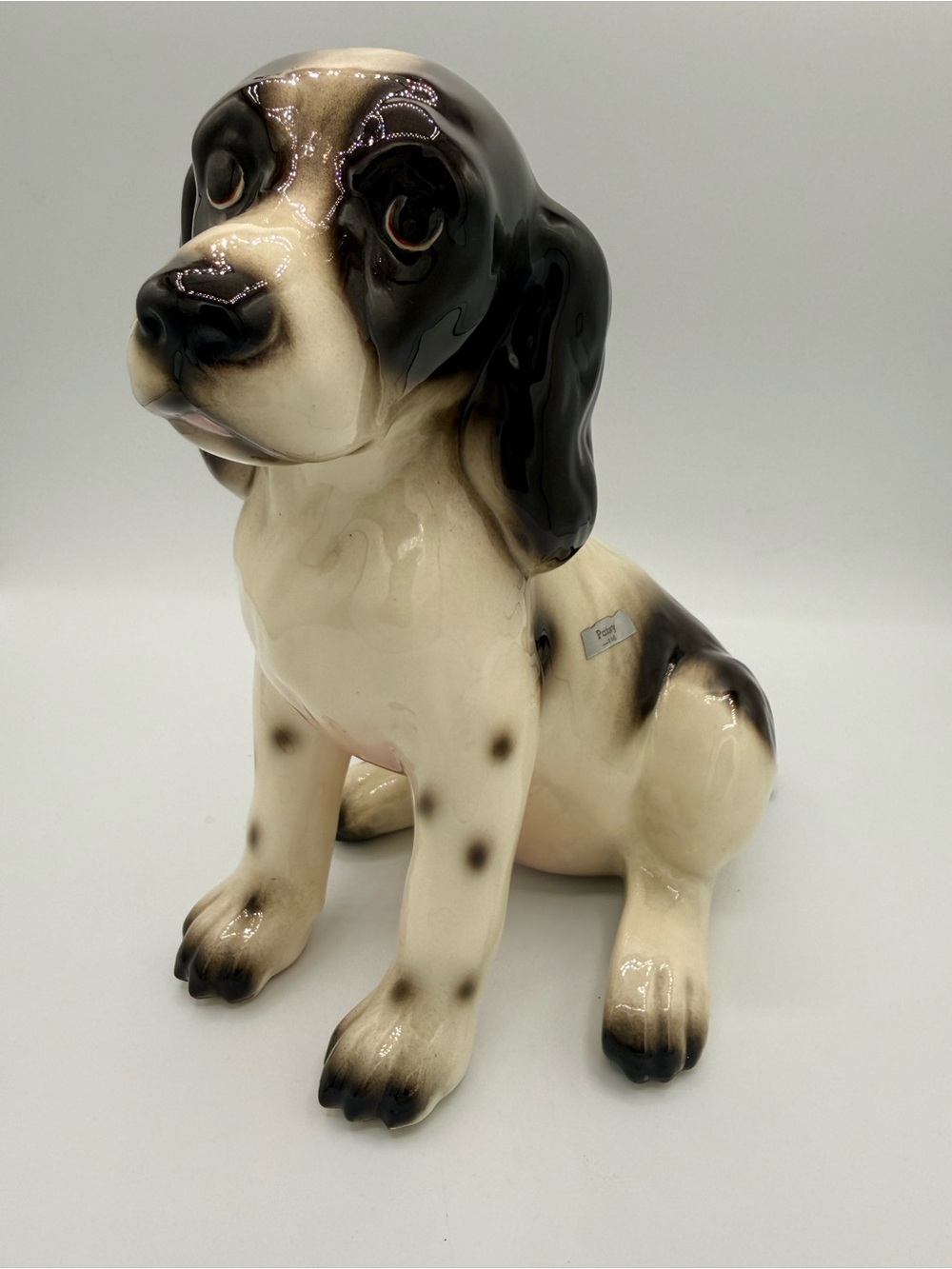 Robert Simmons Ceramic Dog Figurine - Cream and Brown Decorative Pet Statue